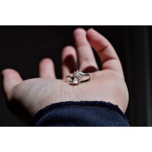 Small Herkimer Lake County diamond Engagement Ring Size 6 Avello